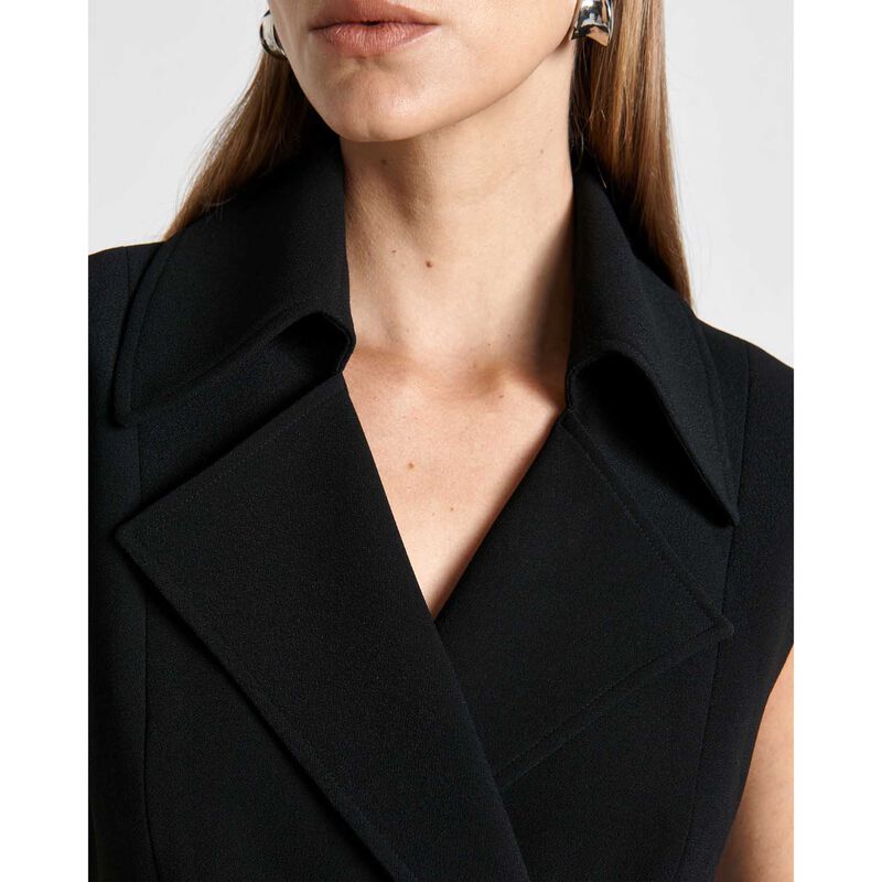 Cue Recycled Crepe Pleated Midi Trench Dress image number 2